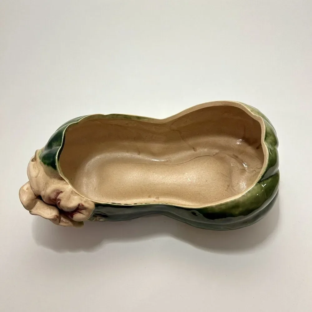 Vintage Green Squash Glossy Planter 11 inches